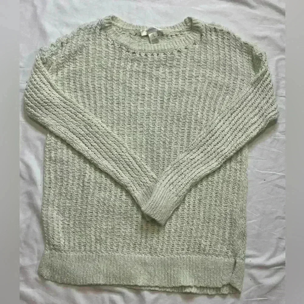 Motherhood Maternity Open Knit Stitch Size Small Sweater Green